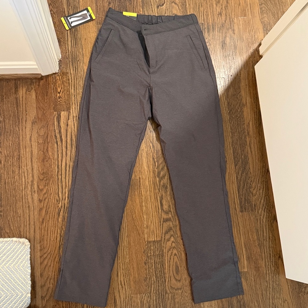 Gray Straight-Leg Rain Pants